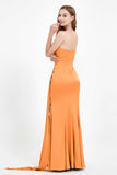 One Shoulder Satin Pleated Formal Evening Dress Sheath Prom Party Gowns