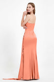 One Shoulder Satin Pleated Formal Evening Dress Sheath Prom Party Gowns