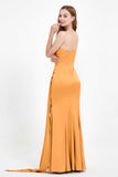 One Shoulder Satin Pleated Formal Evening Dress Sheath Prom Party Gowns