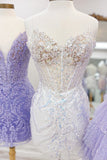 Light Blue Sequin Lace Sweetheart Fitted Mini Party Dresses