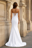 Bow Sweetheart Light Blue Mermaid Long Prom Dress