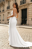 Yellow Spaghetti Straps Mermaid Satin Formal Prom Dress