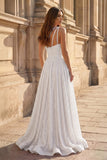 A-Line One Shoulder Sequins Prom Dress with Pockets