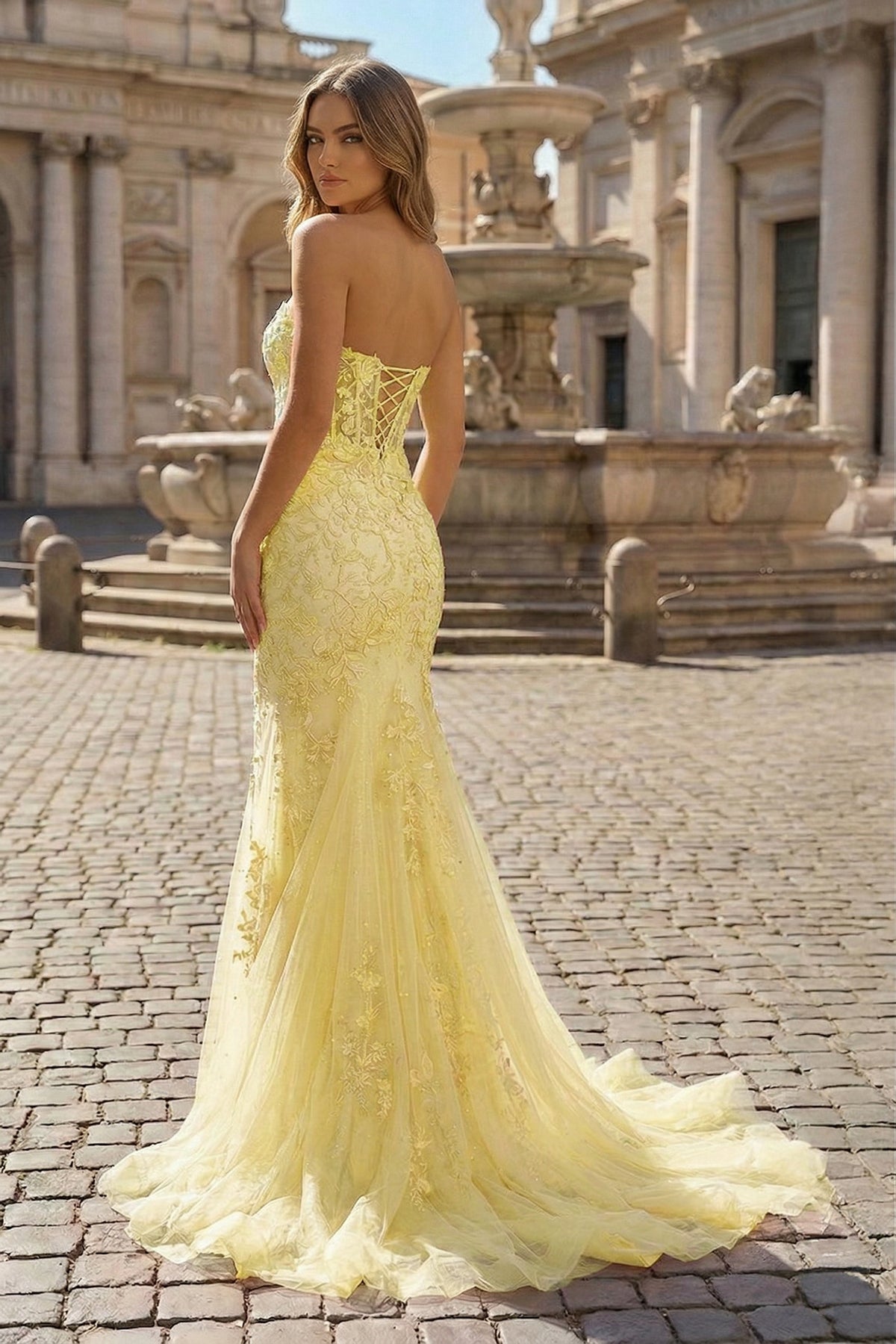 Mermaid Sweetheart Tulle Lace Prom Dress