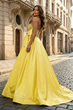 A-Line Sweetheart Lilac Beaded Long Prom Dresses With Bow