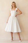 A-Line Sleeveless Lace-Up Back Satin Wedding Dress