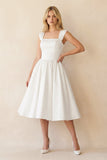 A-Line Sleeveless Lace-Up Back Satin Wedding Dress