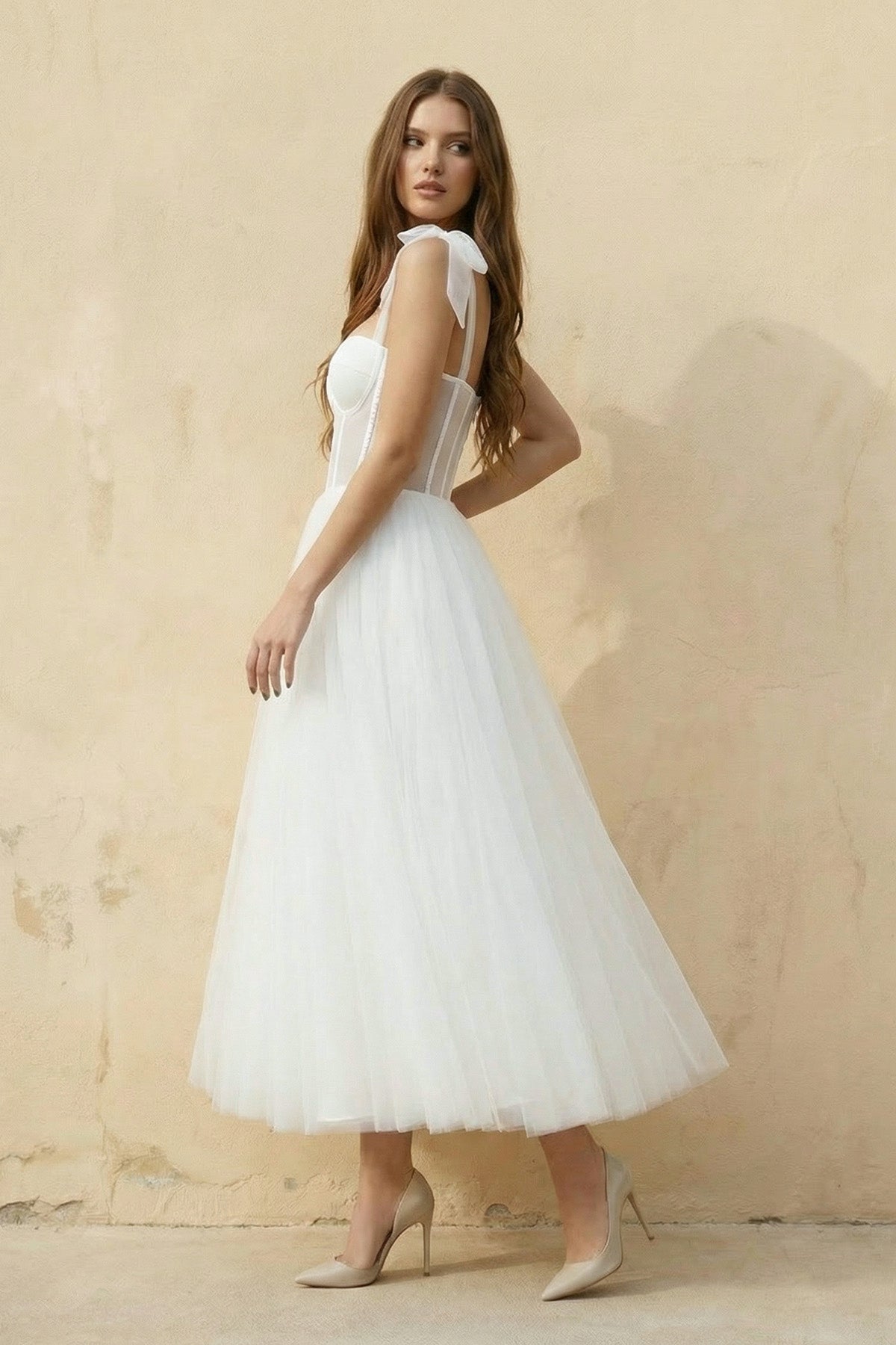 Sex Short White Wedding Dresses With Tulle Tea-Length