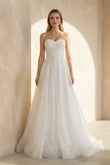 A Line Sweetheart Sparkly Bohemian Wedding Dress Bridal Gown