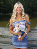 Pink Off The Shoulder Tulle Short Homecoming & Cocktail Dresses