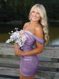 Pink Off The Shoulder Tulle Short Homecoming & Cocktail Dresses
