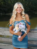 Pink Off The Shoulder Tulle Short Homecoming & Cocktail Dresses