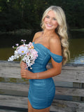 Peacock - Off The Shoulder Tulle Short Homecoming & Cocktail Dresses