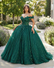 Appliques Dark Green Sweetheart Sleeveless Ball Gown Quinceanera Dress
