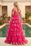 Princess Off the Shoulder Sequined Lace Prom Dress
