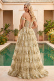 Princess Off the Shoulder Sequined Lace Prom Dress