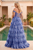 Princess Off the Shoulder Sequined Lace Prom Dress