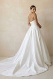 Ball Gown Sweetheart Satin Wedding Dresses