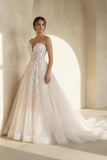 Ball Gown Sweetheart Tulle Wedding Dresses with Appliques