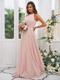 A-Line/Princess Chiffon Ruffles Halter Sleeveless Floor-Length Bridesmaid Dresses Evening Dress