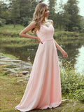 A-Line/Princess Chiffon Sash/Ribbon/Belt Sweetheart Sleeveless Floor-Length Bridesmaid Dresses Evening Dress