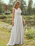 A-Line/Princess Chiffon Ruffles V-neck Sleeveless Floor-Length Bridesmaid Dresses Evening Prom Dress