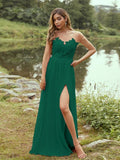A-Line/Princess Chiffon Applique Scoop Short Sleeves Floor-Length Bridesmaid Dresses Evening Prom Dress