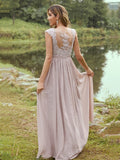 A-Line/Princess Chiffon Applique Sweetheart Sleeveless Floor-Length Bridesmaid Dresses Evening Prom Dress
