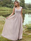 A-Line/Princess Chiffon Applique Sweetheart Sleeveless Floor-Length Bridesmaid Dresses Evening Prom Dress