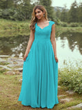 A-Line/Princess Chiffon Applique Sweetheart Sleeveless Floor-Length Bridesmaid Dresses Evening Prom Dress