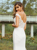 A-Line/Princess Stretch Crepe Off-the-Shoulder Sleeveless Sweep/Brush Train Bridesmaid Dresses Evening Dress