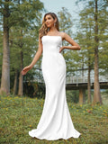 Sheath/Column Stretch Crepe Ruched Strapless Sleeveless Sweep/Brush Train Bridesmaid Dresses Evening Dress