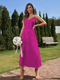 A-Line/Princess Silk like Satin Ruched V-neck Sleeveless Ankle-Length Bridesmaid Dresses Formal Evening Dress