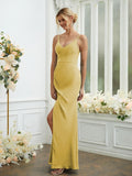 Sheath/Column Chiffon Ruched V-neck Sleeveless Floor-Length Bridesmaid Dresses Formal Evening Dress