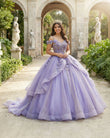 A Line Organza Off-the-Shoulder Lavender Quinceanera Dress