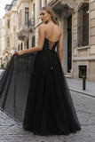 A-Line Sweetheart Beads Empire-Waist Sleeveless Prom Dress With Slit