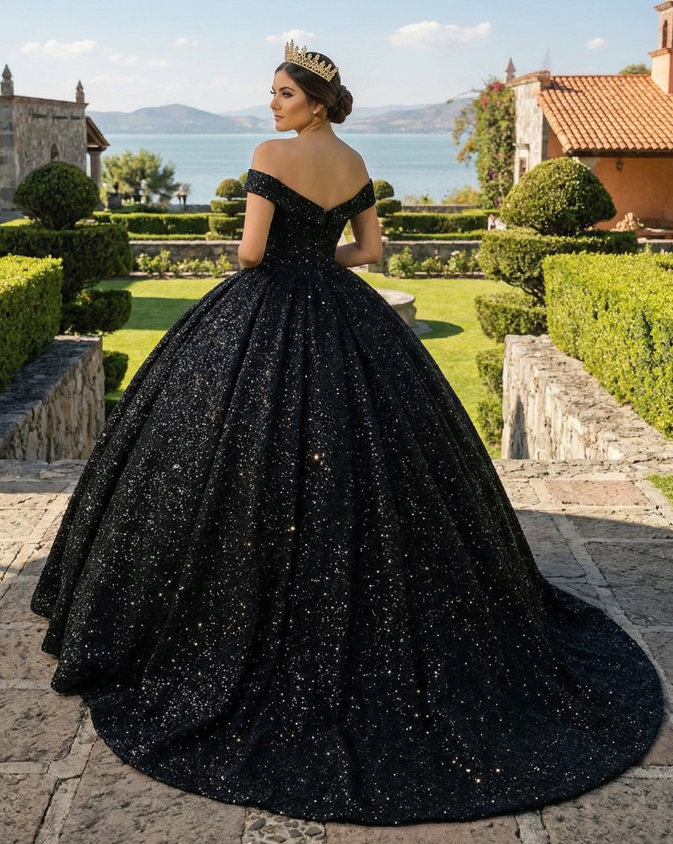 Quinceanera Dress Black Ball Gown Quinceanera Dresses Off Shoulder