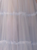 A-Line Corset Ruffled Tulle Prom Dress