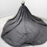 Black Sweetheart Tulle Quinceanera Dresses With Beadings
