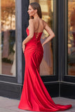 Sweetheart Satin Mermaid Long Prom Dress