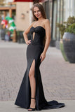 Sweetheart Satin Mermaid Long Prom Dress