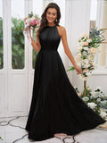A-Line/Princess Chiffon Ruffles Halter Sleeveless Floor-Length Bridesmaid Dresses Evening Dress
