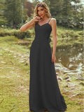 A-Line/Princess Chiffon Sash/Ribbon/Belt Sweetheart Sleeveless Floor-Length Bridesmaid Dresses Evening Dress