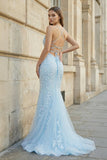 Mermaid Spaghetti Straps Lace Prom Dress