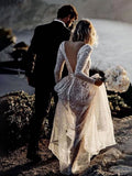 Bohemian A-Line Sparkly Sequined Luxury Wedding Dresses