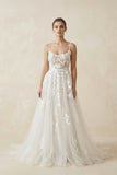 Boho Lace Wedding Dresses A Line Princess