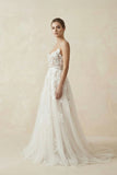 Boho Lace Wedding Dresses A Line Princess