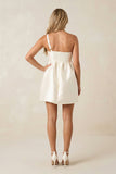 Bow A-Line Satin One Shoulder Wedding Dress in Ivory