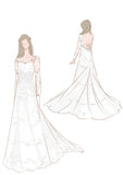 Lace Bohemian Deep-V Back Cathedral Train Wedding Dress