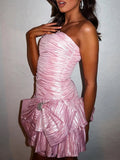 Sky Blue A Line Strapless Pleats Short Homecoming Dress with Bow